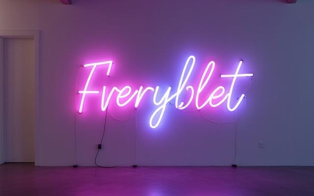 Modern, interactive color-changing LED neon art piece installed in a contemporary art gallery on Duval Street